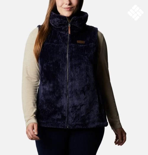 Columbia Fireside Sherpa Vest Dame Marineblå | Plus Size 50419Q